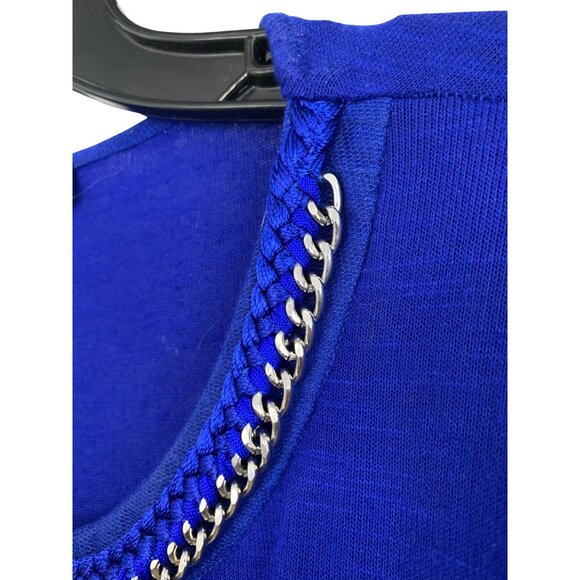 Lot of 2 Sz Large Liberty Love dot Top + B Design Royal Blue Knit Top 8834 - Picture 12 of 14